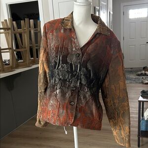 Artistic Orange and Black Women's Blazer